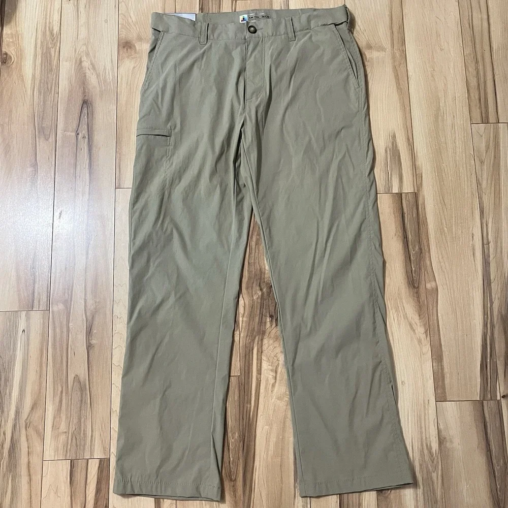 NWT UB TECH Men's Flex Waist Chino Pant Sz 36X32  Khaki Classic Fit Technical